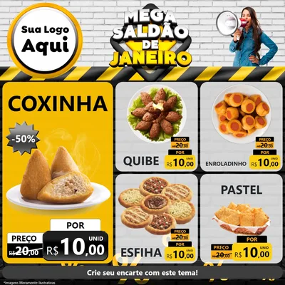 Modelo de Rede Social para Feed Facebook com o tema Mega Saldão de Janeiro para Salgadaria