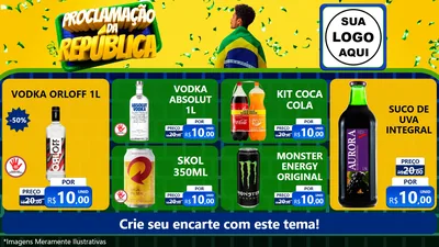 Modelo de TV para TV Horizontal com o tema Proclamação da República para Distribuidora de bebidas