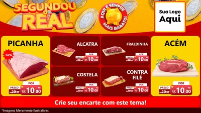 Modelo de TV para TV Horizontal com o tema Segundou do Real para Açougue