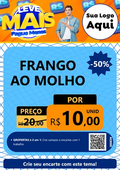 Modelo de Cartaz para Cartaz A4 Vertical com o tema Leve Mais, Pague Menos para Restaurante