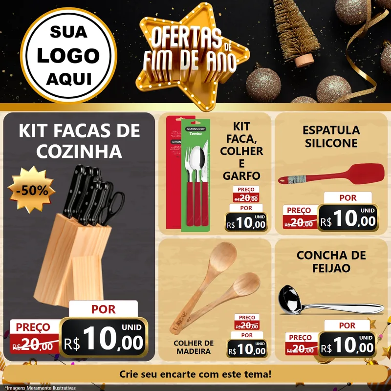 Modelo de Rede Social para Feed Facebook com o tema Ofertas de Fim de Ano para Utilidades Domésticas