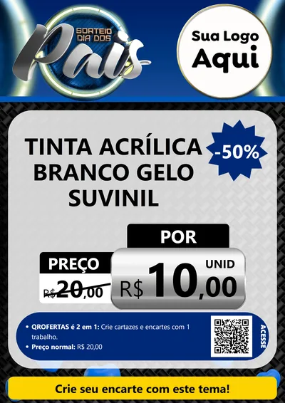Modelo de Cartaz para Cartaz A4 Vertical com o tema Sorteio Dia Dos Pais para Tintas e Ferramentas