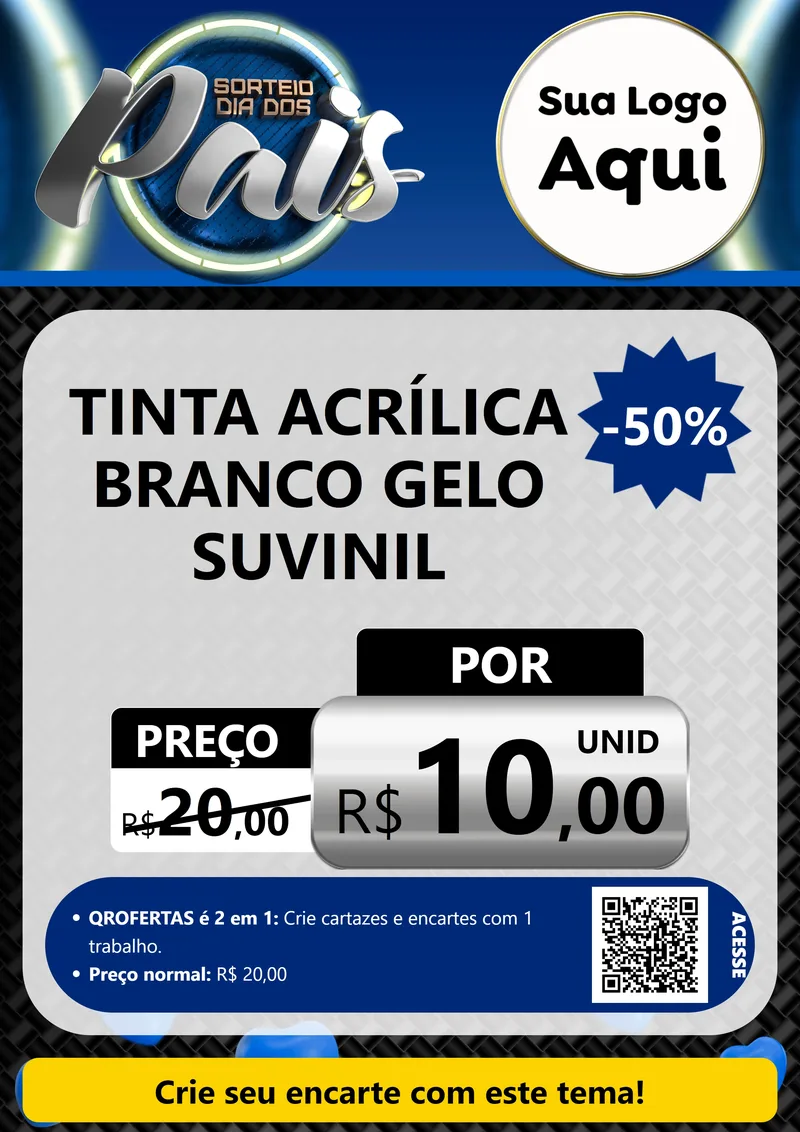 Modelo de Cartaz para Cartaz A4 Vertical com o tema Sorteio Dia Dos Pais para Tintas e Ferramentas