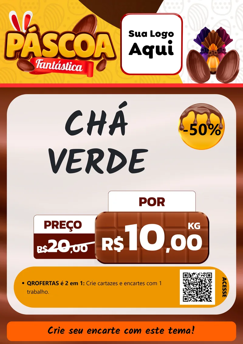 Modelo de Cartaz para Cartaz A4 Vertical com o tema Páscoa Fantástica para Produtos Naturais