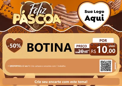 Modelo de Cartaz para Cartaz A4 Horizontal com o tema Feliz Páscoa para Agropecuária
