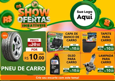 Modelo de Encarte para Encarte A4 Horizontal com o tema Show de Ofertas Imbatíveis para Auto peças