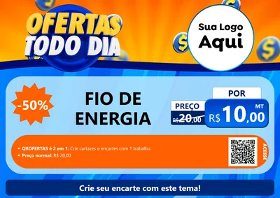 Modelo de Cartaz para Cartaz A4 Horizontal com o tema Ofertas Todo Dia para Materiais Elétricos