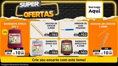 Modelo de TV para TV Horizontal com o tema Super Ofertas para Armarinho e Aviamentos