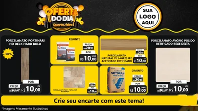 Modelo de TV para TV Horizontal com o tema Oferta do Dia - Quarta Feira! para Pisos e revestimentos
