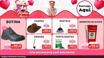 Modelo de TV para TV Horizontal com o tema Mês da Mulher para Agropecuária