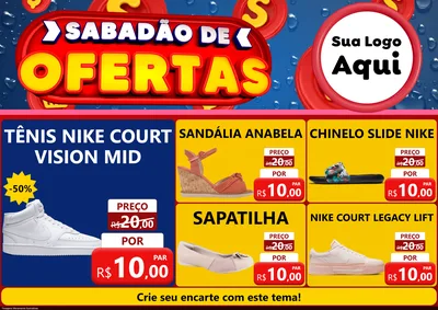 Modelo de Encarte para Encarte A4 Horizontal com o tema Sabadão de Ofertas para Calçados