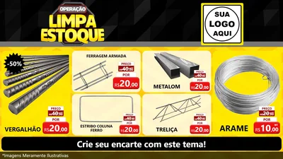 Modelo de TV para TV Horizontal com o tema Operação Limpa Estoque para Ferragens