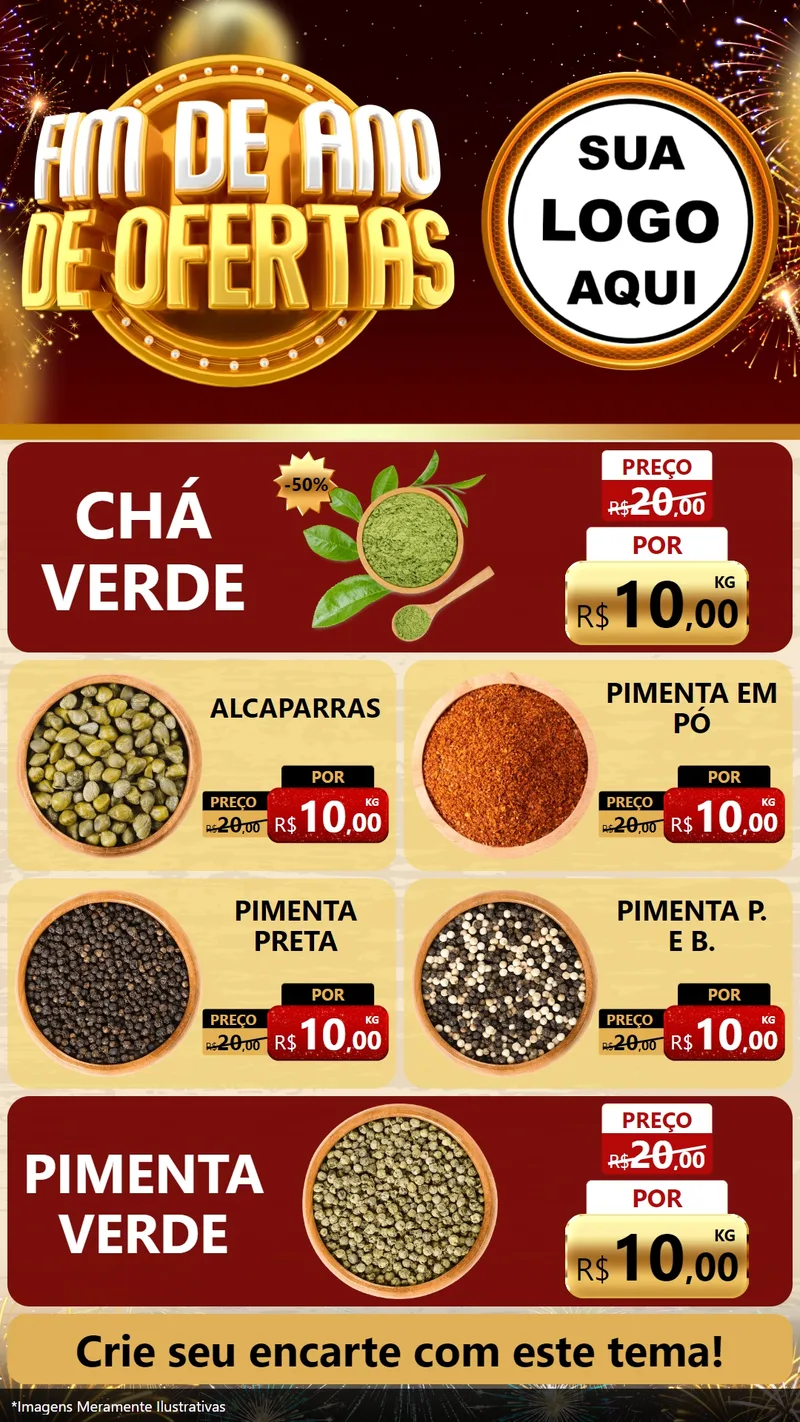 Modelo de TV para TV Vertical com o tema Fim de Ano de Ofertas para Produtos Naturais
