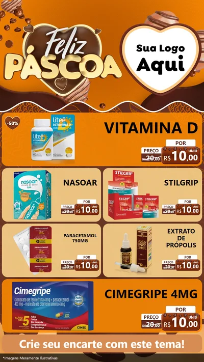 Modelo de TV para TV Vertical com o tema Feliz Páscoa para Farmácia