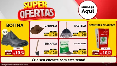 Modelo de TV para TV Horizontal com o tema Super Ofertas para Agropecuária