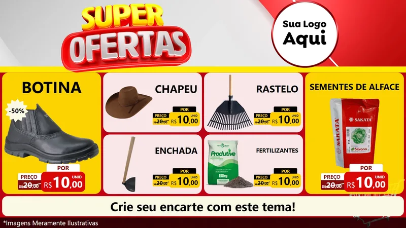 Modelo de TV para TV Horizontal com o tema Super Ofertas para Agropecuária