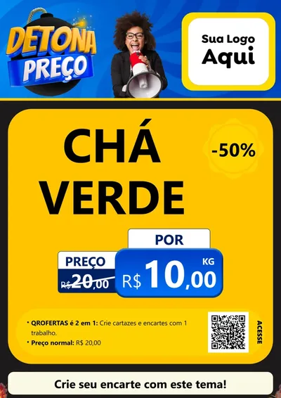 Modelo de Cartaz para Cartaz A4 Vertical com o tema Detona Preços para Produtos Naturais
