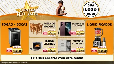 Modelo de TV para TV Horizontal com o tema Ofertas Fim de Ano para Móveis e Eletro