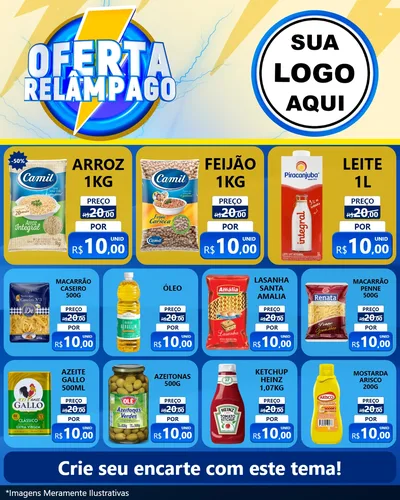 Modelo de Rede Social para Feed Instagram com o tema Oferta Relâmpago para Supermercado