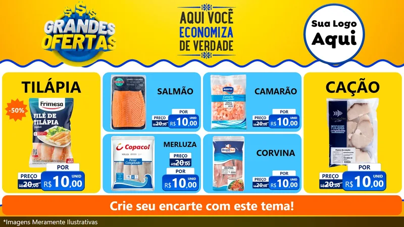 Modelo de TV para TV Horizontal com o tema Grandes Ofertas para Peixaria