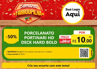 Modelo de Cartaz para Cartaz A4 Horizontal com o tema Semana Farroupilha para Pisos e revestimentos