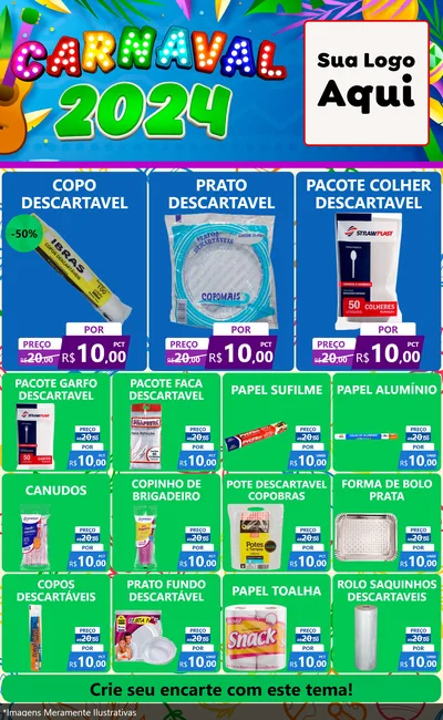 Modelo de Encarte para Encarte Grande com o tema Carnaval 2027 para Embalagens