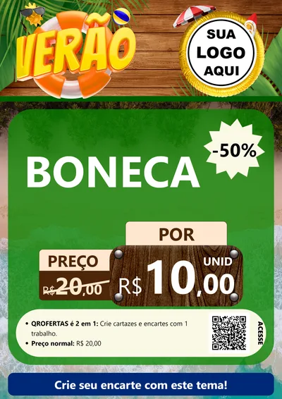 Modelo de Cartaz para Cartaz A4 Vertical com o tema Verão para Brinquedos