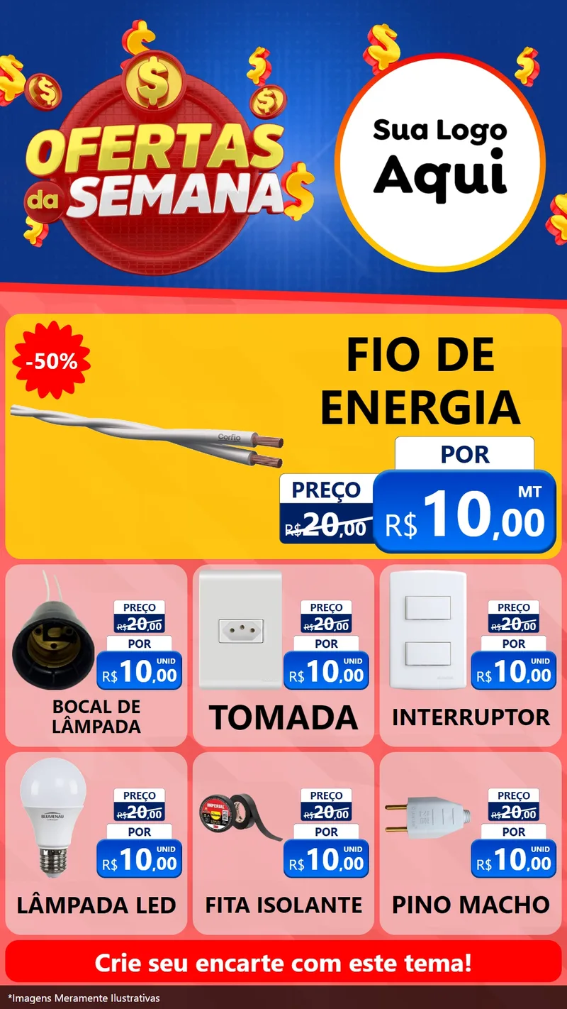 Modelo de Rede Social para Stories com o tema Ofertas Da Semana para Materiais Elétricos