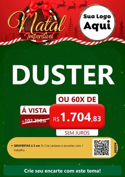 Modelo de Cartaz para Cartaz A4 Vertical com o tema Natal Imperdível para Concessionaria de Carros