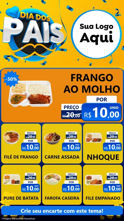 Modelo de Rede Social para Stories com o tema Dia dos Pais para Restaurante