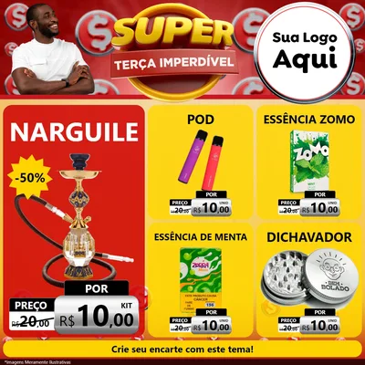 Modelo de Rede Social para Feed Facebook com o tema Super Terça Imperdível para Tabacaria