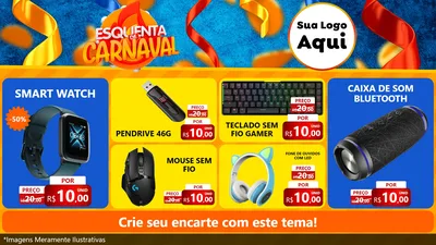 Modelo de TV para TV Horizontal com o tema Esquenta de Carnaval para Informática