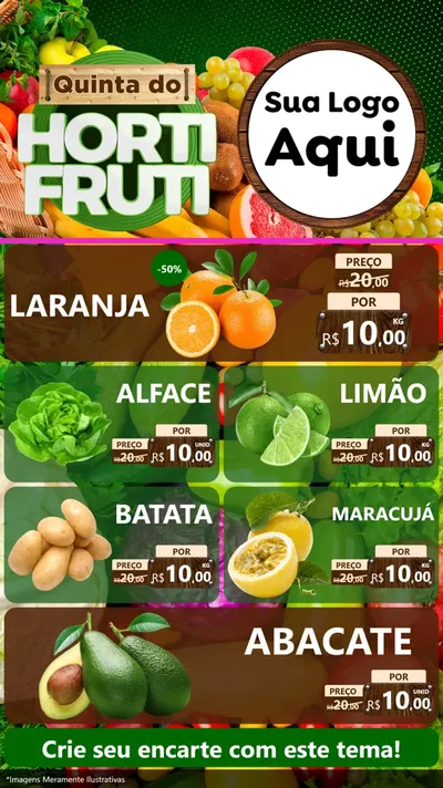 Modelo de TV para TV Vertical com o tema Quinta do Hortifrúti para Hortifrúti