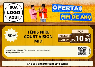 Modelo de Cartaz para Cartaz A4 Horizontal com o tema Ofertas de Fim de Ano para Calçados