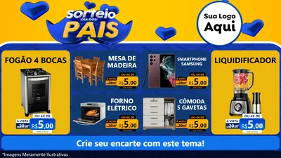 Modelo de TV para TV Horizontal com o tema Sorteio Dia dos Pais para Móveis e Eletro