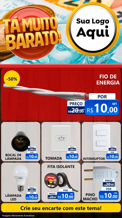 Modelo de Rede Social para Stories com o tema Está Muito Barato para Materiais Elétricos