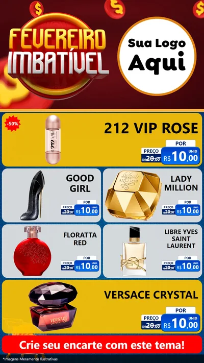 Modelo de TV para TV Vertical com o tema Fevereiro Imbatível para Perfumes