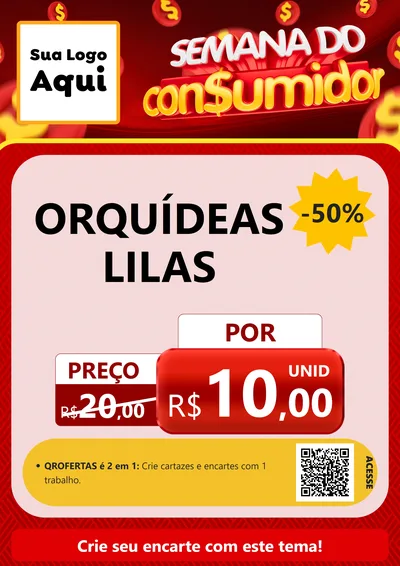 Modelo de Cartaz para Cartaz A4 Vertical com o tema Semana do Consumidor para Floricultura e jardim