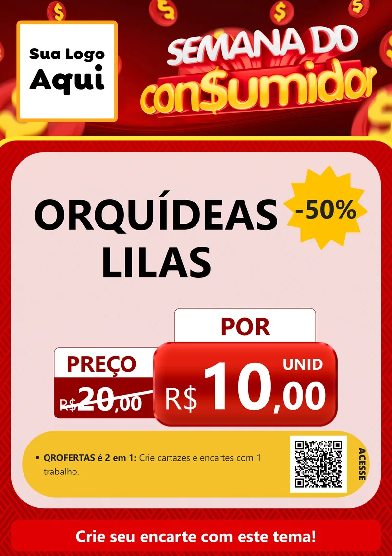 Modelo de Cartaz para Cartaz A4 Vertical com o tema Semana do Consumidor para Floricultura e jardim