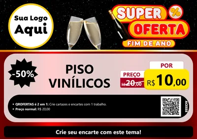 Modelo de Cartaz para Cartaz A4 Horizontal com o tema Super Oferta Fim de Ano para Material para Construção