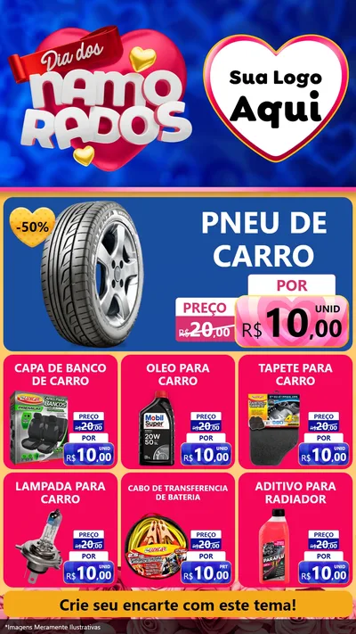 Modelo de Rede Social para Stories com o tema Dia dos namorados para Auto peças
