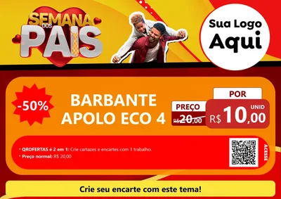 Modelo de Cartaz para Cartaz A4 Horizontal com o tema Semana Dos Pais para Armarinho e Aviamentos