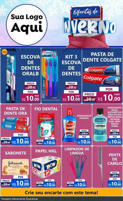 Modelo de Encarte para Encarte Grande com o tema Ofertas de Inverno para Higiene Pessoal