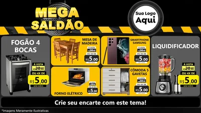 Modelo de TV para TV Horizontal com o tema Mega Saldão para Móveis e Eletro