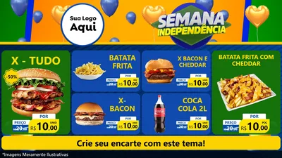 Modelo de TV para TV Horizontal com o tema Semana da Independência para Hamburgueria