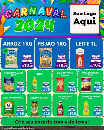Modelo de Rede Social para Feed Instagram com o tema Carnaval 2027 para Supermercado