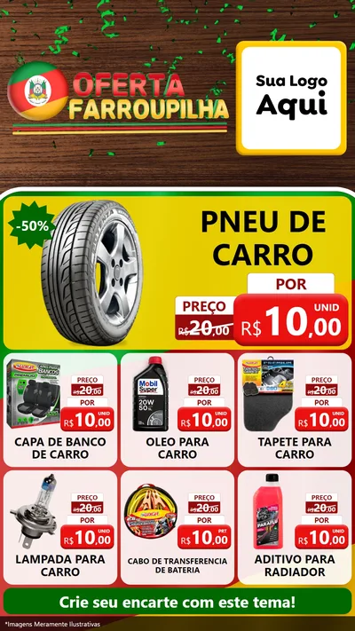 Modelo de Rede Social para Stories com o tema Oferta Farroupilha para Auto peças