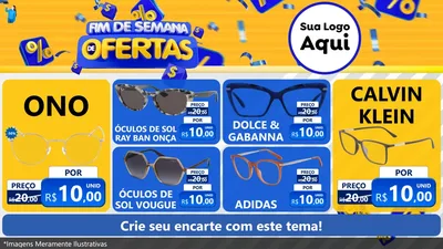 Modelo de TV para TV Horizontal com o tema Fim de Semana de Ofertas para Óticas