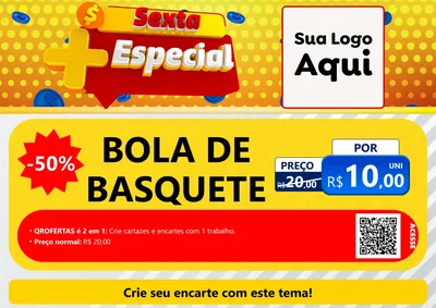 Modelo de Cartaz para Cartaz A4 Horizontal com o tema Sexta Mais Especial para Artigos Esportivos