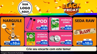 Modelo de TV para TV Horizontal com o tema Black Friday para Tabacaria